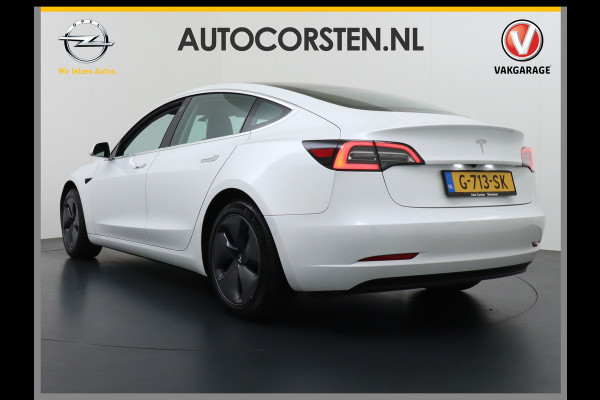 Tesla Model 3 RWD SR+ 60kWh 325PK Lmv 18" AutoPilot Leder PanoDak Adaptive-Cruise Lmv Camera's Elektr.-Stuur+Stoelen+Spiegels+Geheugen+Easy-En Navi LED Comfortstoelen ACC DAB Keyless en Voorverwarmen interieur via App One-Pedal-Drive Origineel Nederlandse auto tot 11kw laden thuis! Garantie Accu tot 10-12-2027 max 160.000km 1.584kg licht!