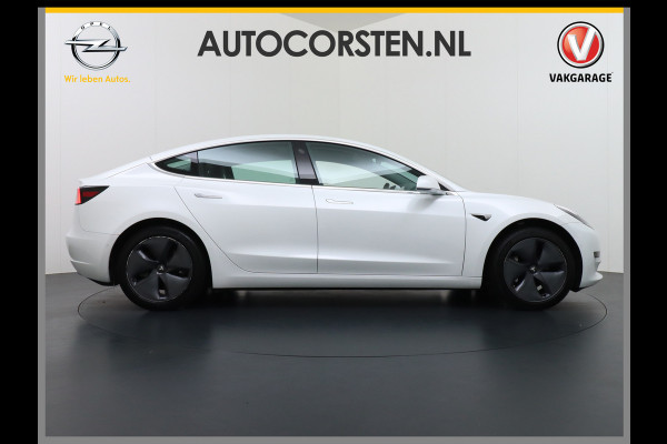 Tesla Model 3 RWD SR+ 60kWh 325PK Lmv 18" AutoPilot Leder PanoDak Adaptive-Cruise Lmv Camera's Elektr.-Stuur+Stoelen+Spiegels+Geheugen+Easy-En Navi LED Comfortstoelen ACC DAB Keyless en Voorverwarmen interieur via App One-Pedal-Drive Origineel Nederlandse auto tot 11kw laden thuis! Garantie Accu tot 10-12-2027 max 160.000km 1.584kg licht!