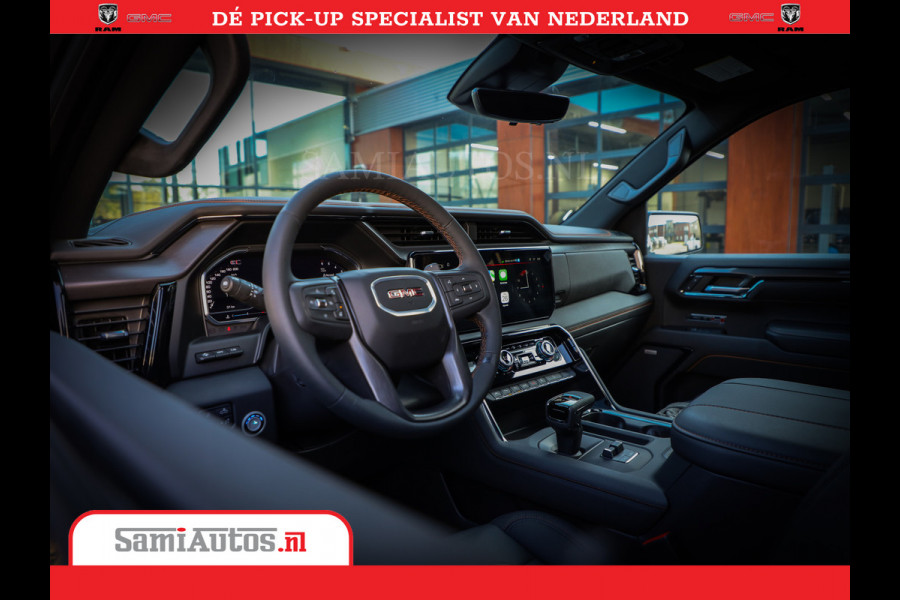GMC Sierra AT4 6.2 V8 | Prijs Compleet met Garantie en Lpg en Rijklaarmaak kosten | Dubbele Cabine met Royale 5 Zitplaatsen | BPM vrij | Nu Leverbaar uit Voorraad | Voorraad Nr 2240 -  8364 |