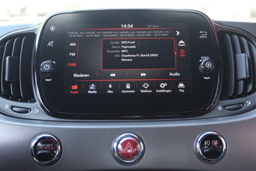 Fiat 500C TwinAir Turbo Sport 105 PK! Cabrio | Navi | Climate Control | CarPlay/Android Auto | Cruise controle