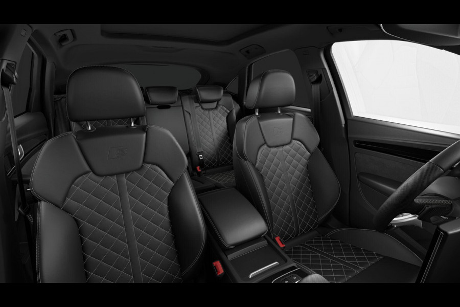 Audi Q5 Sportback 55 TFSI e S edition Competition quattro 367 pk S-tronic | Verlengde garantie | Navigatie | Panoramadak | Trekhaak (wegklapbaar) | Parkeersensoren (Park assist) | Rondomzicht camera | Bang & Olufsen | Stoelverwarming |