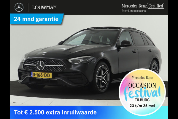 Mercedes-Benz C-Klasse Estate 300 e AMG Line | Panoramadak | Navigatie widescreen | Lederen bekleding | Parking support met Camera | 5 spaaks lichtmetalen AMG velgen | Inclusief 24 maanden Mercedes-Benz Certified garantie voor Europa.