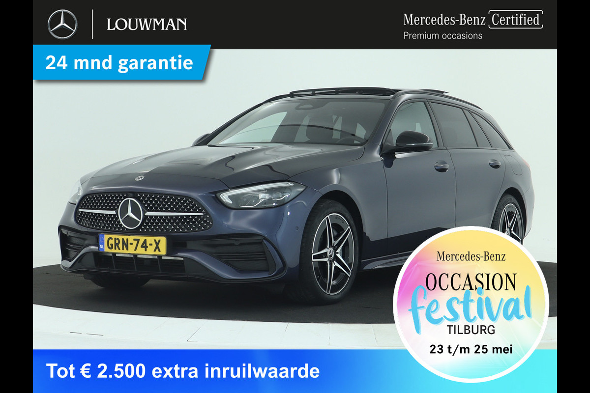 Mercedes-Benz C-Klasse Estate 300 e AMG Plug-In Hybride | AMG Styling | Panorama Schuif-Kanteldak | Trekhaak | Memory Pakket | EASY PACK achterklep | Inclusief 24 maanden MB Certified garantie voor Europa. Mercedes-Benz C-Klasse Estate 300 e AMG Plug-In Hybride | AMG Styling | Panorama Schuif-Kanteldak | Trekhaak | Memory Pakket | EASY PACK achterklep | Inclusief 24 maanden MB Certified garantie voor Europa.