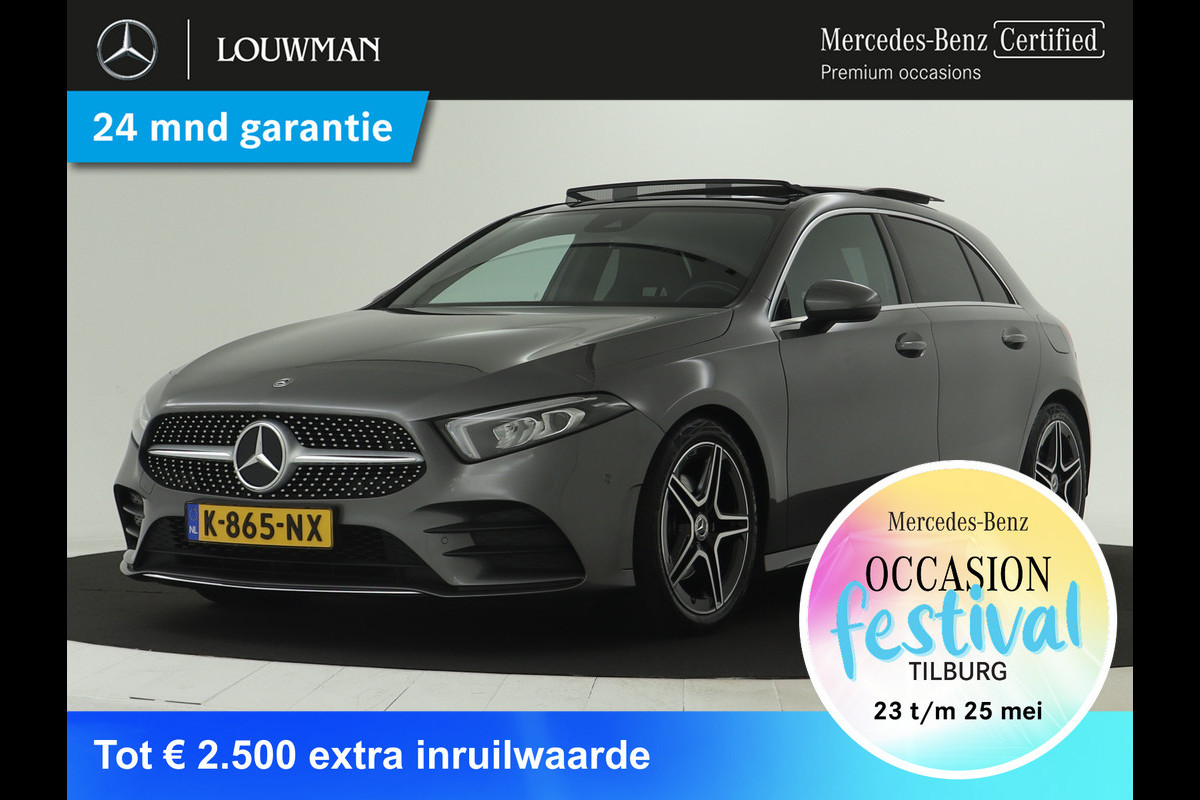Mercedes-Benz A-Klasse 180 Business Solution AMG | Panoramadak | 5 spaaks lichtmetalen velgen | MBUX wide screen | Navigatie | Parking support | Inclusief 24 maanden MB Certified garantie voor Europa. Mercedes-Benz A-Klasse 180 Business Solution AMG | Panoramadak | 5 spaaks lichtmetalen velgen | MBUX wide screen | Navigatie | Parking support | Inclusief 24 maanden MB Certified garantie voor Europa.
