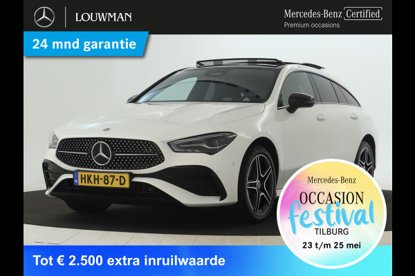 Mercedes-Benz CLA-Klasse Shooting Brake 250 e AMG Face Lift Plug-In Hybride | AMG Line Premium | Night Pakket | Panorama Schuif-Kanteldak | 11 kw Laden | Stuur en Stoelverwarmig | Inclusief 24 maanden MB Certified garantie voor Europa.
