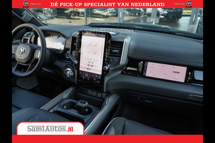 Dodge Ram 1500 Night Premium | Full Option | De Meest Luxe Pick-Up in zijn Klasse | 14.4 Inch Display | Luchtvering | 420PK 636 Nm | Comfortabele Dubbele Cabine met Royale 5 Zitplaatsen | BPM vrij | Nu Leverbaar uit Voorraad | Voorraad Nr 2233 - 7672