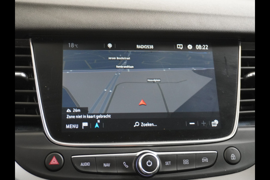 Opel Grandland X T131PK Autom. AGR-Comfort Stoelen Apple Carplay Android Auto Navi Ecc Elek.Achterklep Stuur/Stoelverwarming Cruise Control Pdc K Regen/Lichtsensor Dodehoeksensor Rijstrooksensor Verkeersbordlezer Winterpakket DAB+ Lmv 18" 1.2 Turbo 1e Eigenaar