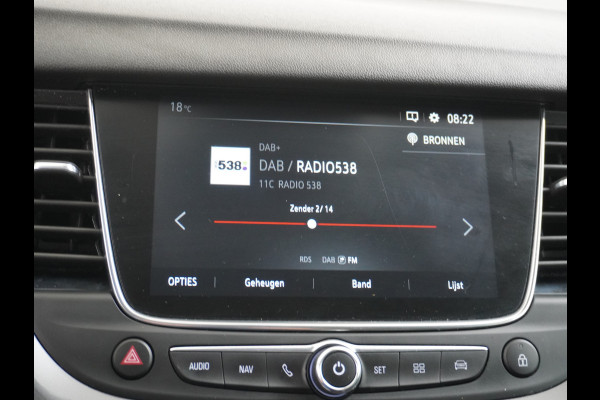 Opel Grandland X T131PK Autom. AGR-Comfort Stoelen Apple Carplay Android Auto Navi Ecc Elek.Achterklep Stuur/Stoelverwarming Cruise Control Pdc K Regen/Lichtsensor Dodehoeksensor Rijstrooksensor Verkeersbordlezer Winterpakket DAB+ Lmv 18" 1.2 Turbo 1e Eigenaar