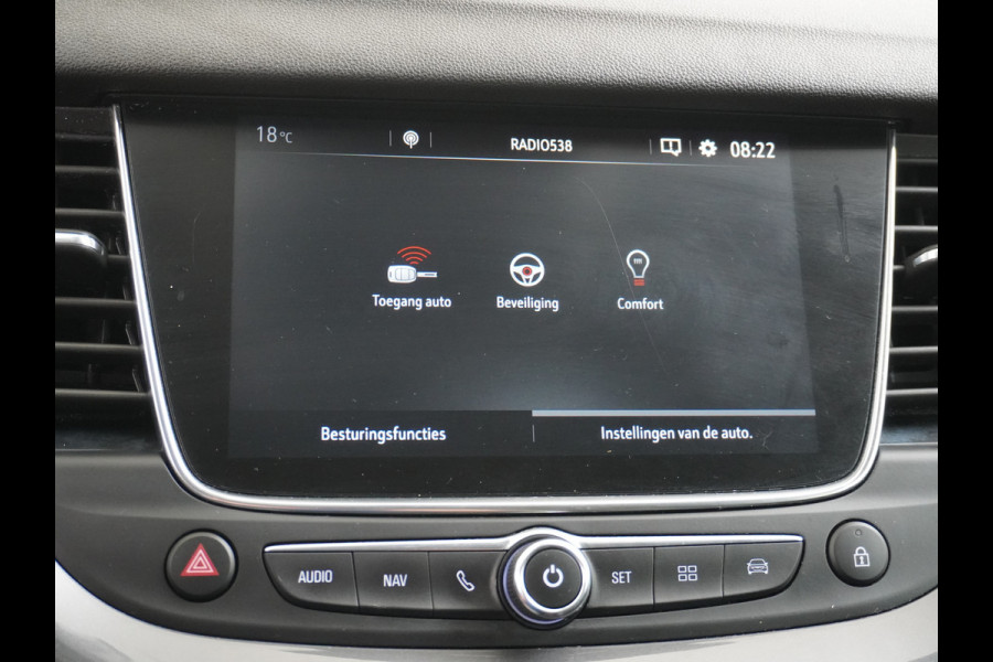 Opel Grandland X T131PK Autom. AGR-Comfort Stoelen Apple Carplay Android Auto Navi Ecc Elek.Achterklep Stuur/Stoelverwarming Cruise Control Pdc K Regen/Lichtsensor Dodehoeksensor Rijstrooksensor Verkeersbordlezer Winterpakket DAB+ Lmv 18" 1.2 Turbo 1e Eigenaar