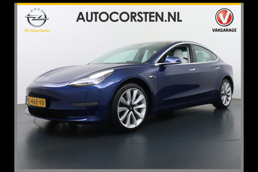 Tesla Model 3 Long Range AWD 75kWh 463PK Lmv 19" Ivoor Interieur FSD-Full Self Driving Computer-3 Premium Audio 4wd AutoPilot Panoramadak Came Stoel en achterbank verwarming Electr.Stoelen+Memory+Easy-Entry WiFi Origineel Nederlandse auto Grootste accu Tot 16,5kwh thuis laden. Accu/Motor Garantie tot 29-12-2027 max 192.000km
