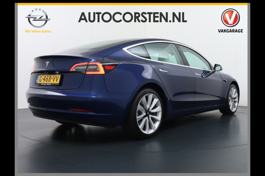 Tesla Model 3 Long Range AWD 75kWh 463PK Lmv 19" Ivoor Interieur FSD-Full Self Driving Computer-3 Premium Audio 4wd AutoPilot Panoramadak Came Stoel en achterbank verwarming Electr.Stoelen+Memory+Easy-Entry WiFi Origineel Nederlandse auto Grootste accu Tot 16,5kwh thuis laden. Accu/Motor Garantie tot 29-12-2027 max 192.000km