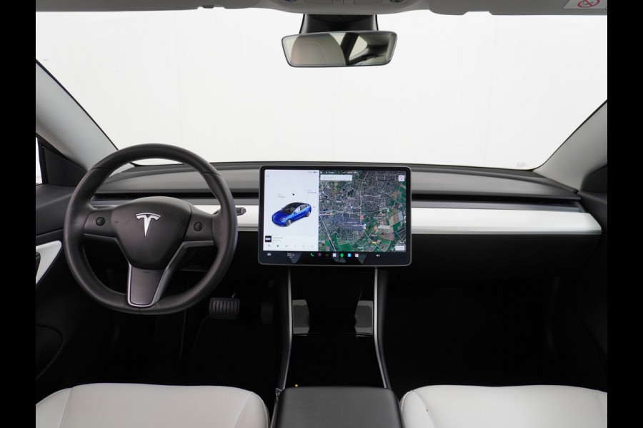 Tesla Model 3 Long Range AWD 75kWh 463PK Lmv 19" Ivoor Interieur FSD-Full Self Driving Computer-3 Premium Audio 4wd AutoPilot Panoramadak Came Stoel en achterbank verwarming Electr.Stoelen+Memory+Easy-Entry WiFi Origineel Nederlandse auto Grootste accu Tot 16,5kwh thuis laden. Accu/Motor Garantie tot 29-12-2027 max 192.000km