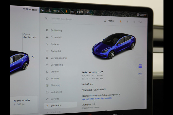 Tesla Model 3 Long Range AWD 75kWh 463PK Lmv 19" Ivoor Interieur FSD-Full Self Driving Computer-3 Premium Audio 4wd AutoPilot Panoramadak Came Stoel en achterbank verwarming Electr.Stoelen+Memory+Easy-Entry WiFi Origineel Nederlandse auto Grootste accu Tot 16,5kwh thuis laden. Accu/Motor Garantie tot 29-12-2027 max 192.000km