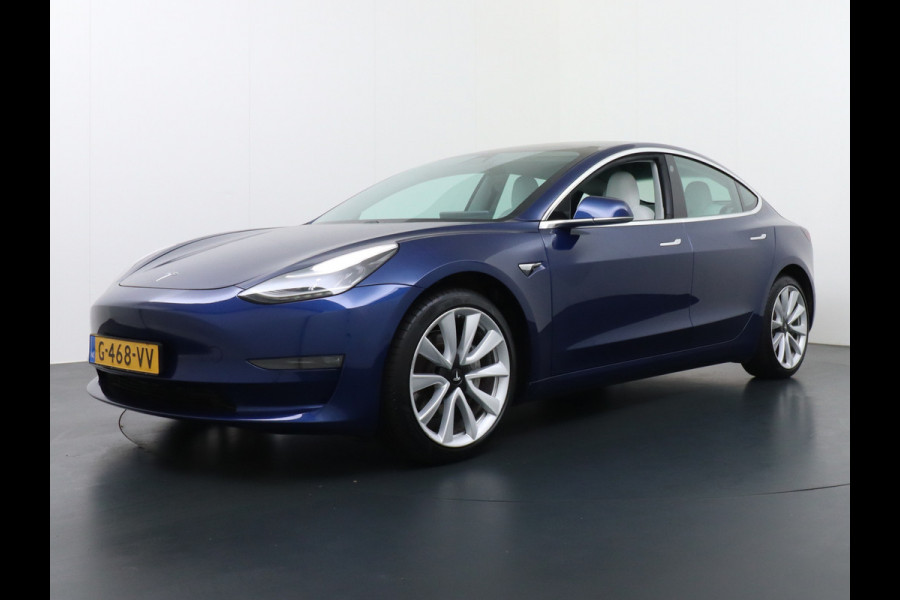 Tesla Model 3 Long Range AWD 75kWh 463PK Lmv 19" Ivoor Interieur FSD-Full Self Driving Computer-3 Premium Audio 4wd AutoPilot Panoramadak Came Stoel en achterbank verwarming Electr.Stoelen+Memory+Easy-Entry WiFi Origineel Nederlandse auto Grootste accu Tot 16,5kwh thuis laden. Accu/Motor Garantie tot 29-12-2027 max 192.000km