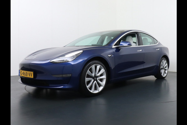 Tesla Model 3 Long Range AWD 75kWh 463PK Lmv 19" Ivoor Interieur FSD-Full Self Driving Computer-3 Premium Audio 4wd AutoPilot Panoramadak Came Stoel en achterbank verwarming Electr.Stoelen+Memory+Easy-Entry WiFi Origineel Nederlandse auto Grootste accu Tot 16,5kwh thuis laden. Accu/Motor Garantie tot 29-12-2027 max 192.000km