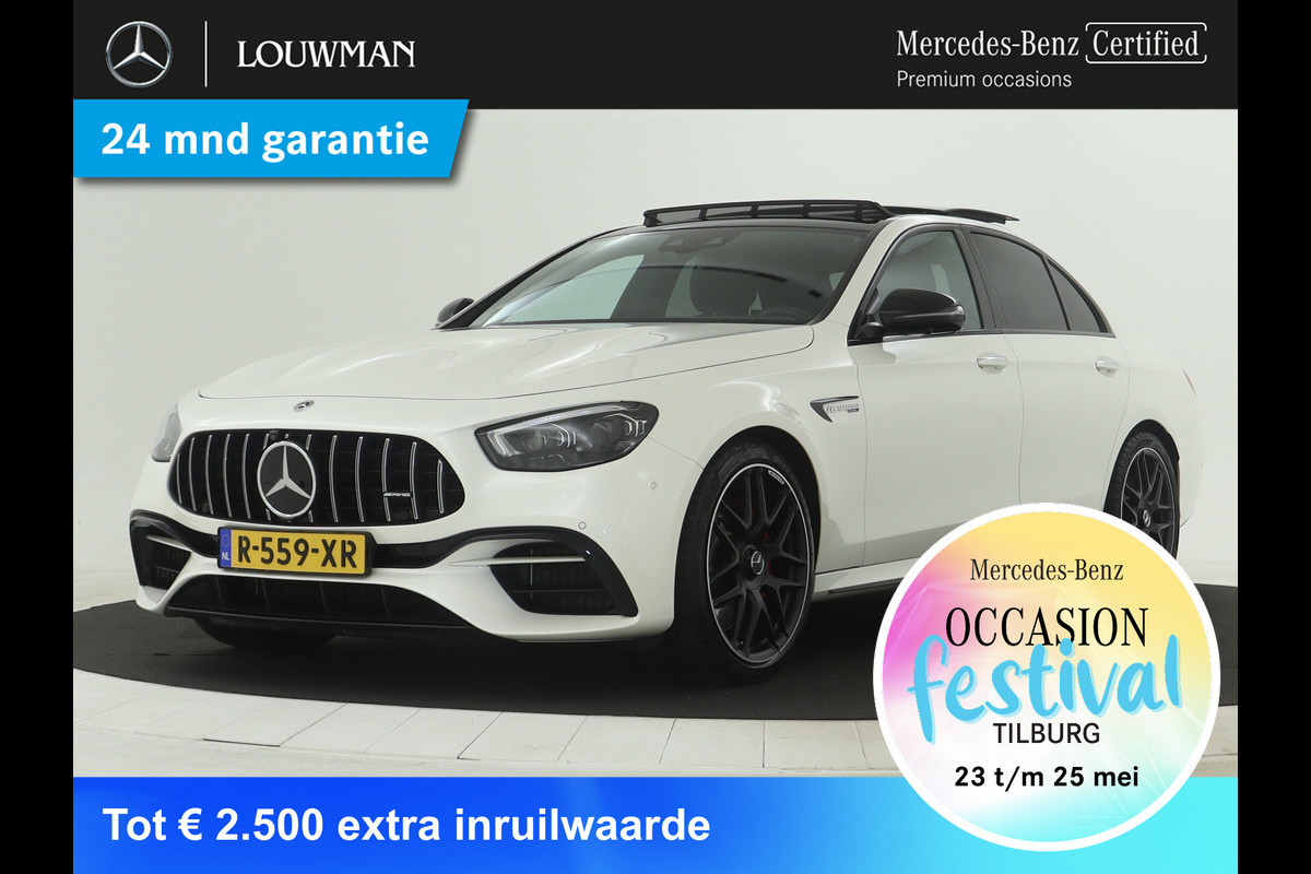 Mercedes-Benz E-Klasse 63S AMG 4-MATIC+ | 612 pk | V8 | AMG Driver Pack | Panoramadak | Rijassistentie Pack | Burmester Audio | Memory | Augmented Reality | Inclusief 24 maanden MB Certified garantie voor Europa. Mercedes-Benz E-Klasse 63S AMG 4-MATIC+ | 612 pk | V8 | AMG Driver Pack | Panoramadak | Rijassistentie Pack | Burmester Audio | Memory | Augmented Reality | Inclusief 24 maanden MB Certified garantie voor Europa.