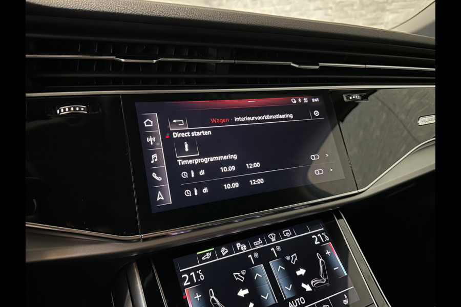Audi Q7 3.0 V6 381pk Hybrid Quattro 67dkm! | Head-Up | Leder | 22" | Dodehoek | Virtual-Cockpit | LED | Elek. Stoelen | Standkachel | Camera | Stoelverwarming | 3-Zone Clima | Draadloos Laden | Park-Assist |