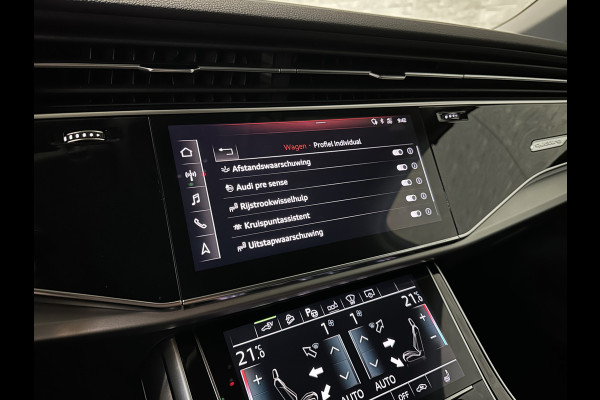 Audi Q7 3.0 V6 381pk Hybrid Quattro 67dkm! | Head-Up | Leder | 22" | Dodehoek | Virtual-Cockpit | LED | Elek. Stoelen | Standkachel | Camera | Stoelverwarming | 3-Zone Clima | Draadloos Laden | Park-Assist |