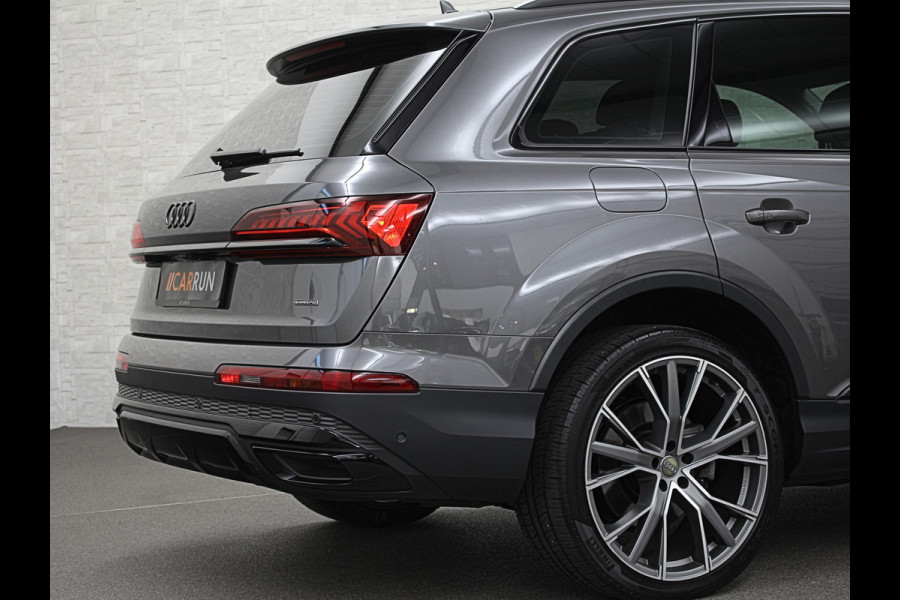 Audi Q7 3.0 V6 381pk Hybrid Quattro 67dkm! | Head-Up | Leder | 22" | Dodehoek | Virtual-Cockpit | LED | Elek. Stoelen | Standkachel | Camera | Stoelverwarming | 3-Zone Clima | Draadloos Laden | Park-Assist |