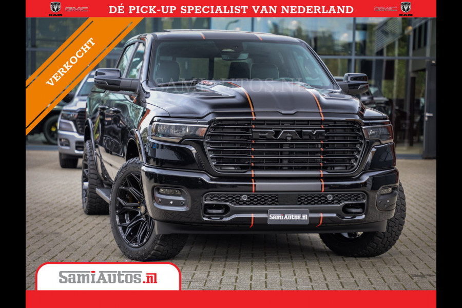 Dodge Ram 2025 LARAMIE SPORT HURRICANE 420PK 636 Nm | PRIJS MET LPG EN COVER EN GARANTIE | DUBBELE CABINE | PICK UP | 5 PERSOONS | DC | GRIJSKENTEKEN | VOORAAD 2189 - 9768