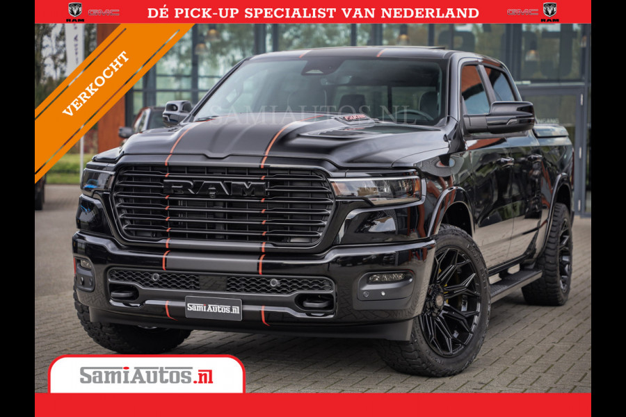 Dodge Ram 2025 LARAMIE SPORT HURRICANE 420PK 636 Nm | PRIJS MET LPG EN COVER EN GARANTIE | DUBBELE CABINE | PICK UP | 5 PERSOONS | DC | GRIJSKENTEKEN | VOORAAD 2189 - 9768