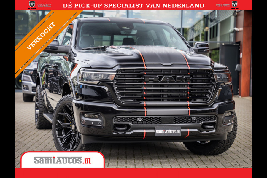 Dodge Ram 2025 LARAMIE SPORT HURRICANE 420PK 636 Nm | PRIJS MET LPG EN COVER EN GARANTIE | DUBBELE CABINE | PICK UP | 5 PERSOONS | DC | GRIJSKENTEKEN | VOORAAD 2189 - 9768