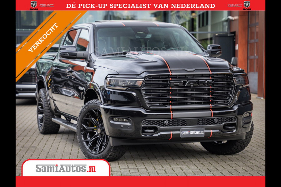 Dodge Ram 2025 LARAMIE SPORT HURRICANE 420PK 636 Nm | PRIJS MET LPG EN COVER EN GARANTIE | DUBBELE CABINE | PICK UP | 5 PERSOONS | DC | GRIJSKENTEKEN | VOORAAD 2189 - 9768
