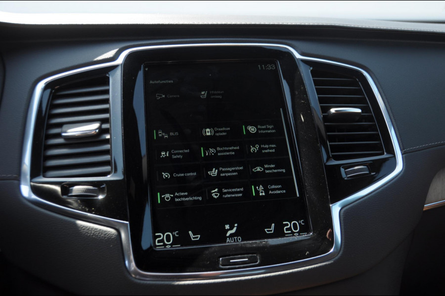 Volvo XC90 T8 390PK Automaat Recharge AWD Inscription / Adaptieve cruise control / BLIS / Parkeersensoren met 360 camera / stoel - en stuurwielverwarming / Standkachel / Trekhaak / Keyless entry / Harman Kardon audio / Elektrische stoelen