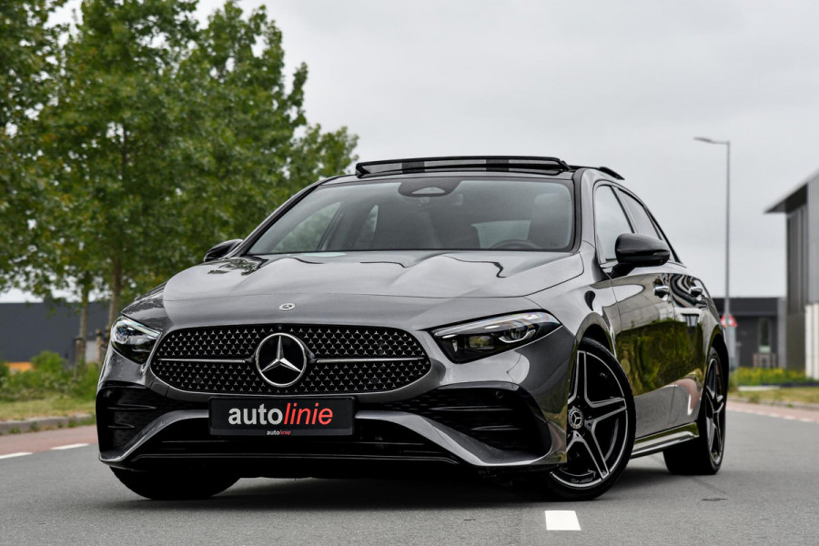 Mercedes-Benz A-Klasse 180 AMG Night ed. Pano, Memory, 360, HUD, Multibeam, Keyless, Trekhaak, Dodeh!