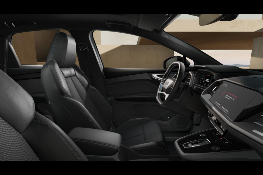 Audi Q4 Sportback e-tron 45 quattro S Edition 82 kWh panoramadak, achteruitrij camera, adaptive cruise control, optiek pakket zwart plus, privacy glass, lichtpakket, spiegelkappen zwart