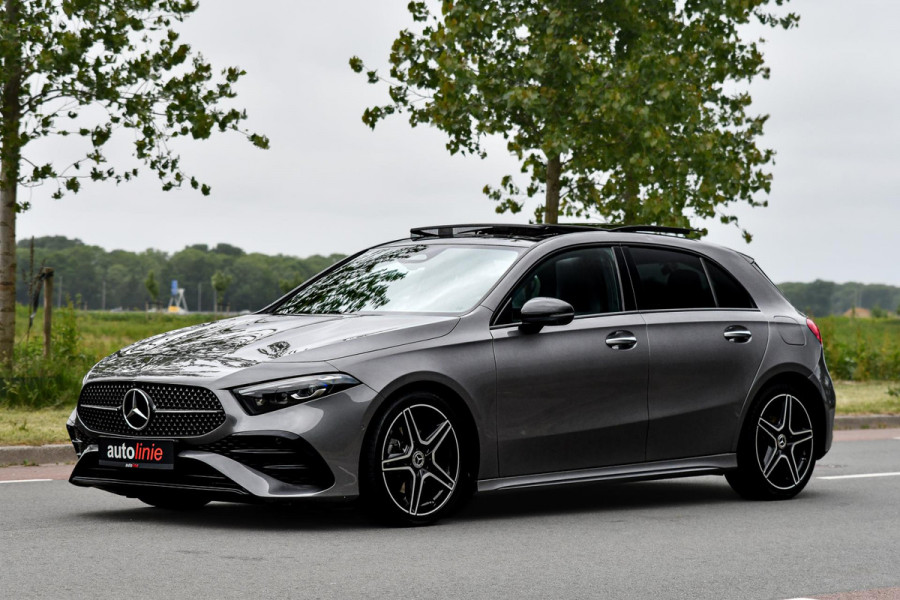 Mercedes-Benz A-Klasse 180 AMG Night ed. Pano, Memory, 360, HUD, Multibeam, Keyless, Trekhaak, Dodeh!