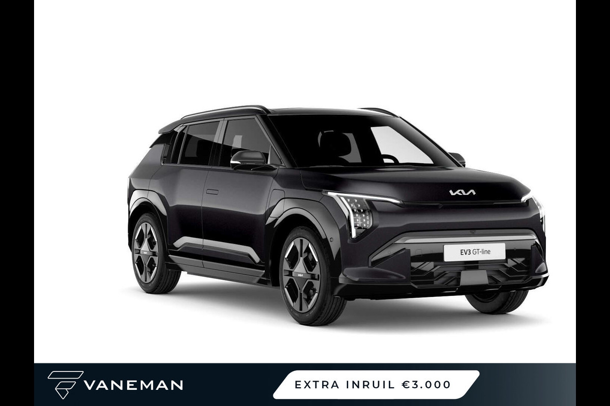 Kia EV3 GT-PlusLine 81.4 kWh | Elektrisch glazen schuif-/kanteldak | Cruise control adaptief met Stop&Go en stuurhulp Kia EV3 GT-PlusLine 81.4 kWh | Elektrisch glazen schuif-/kanteldak | Cruise control adaptief met Stop&Go en stuurhulp