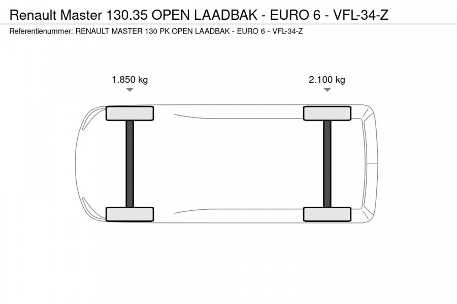 Renault Master 130.35 OPEN LAADBAK - EURO 6 - VFL-34-Z