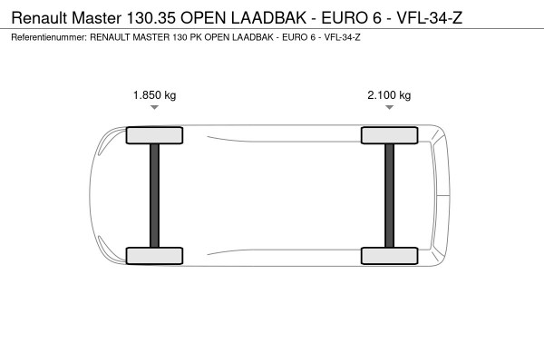 Renault Master 130.35 OPEN LAADBAK - EURO 6 - VFL-34-Z