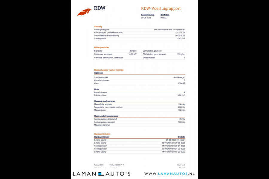 Škoda Kodiaq 1.5 TSI 150pk DSG Limited Business Edition 7P Aut. | Panorama Open dak Halfleder CarPlay Trekhaak Canton ECC Navi LED ACC 18" LM