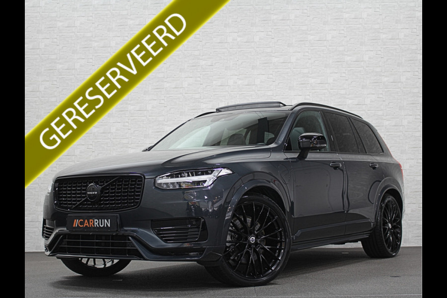 Volvo XC90 455pk T8 AWD R-Design Long Range | Ultimate Dark | Luchtvering | 360 Camera | Bowers & Wilkins | Panorama | Pilot-Assist | ACC | Stoel Massage & Ventilatie | Dubbel glas | Head-Up | Memory | Trekhaak | Sportstoelen | Keyless-Entry | Stuurwiel Verwarmd |