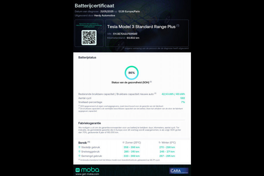 Tesla Model 3 Standard RWD Plus 60 kWh Trekhaak (1.000kg) SOH 86% Rijklaarprijs!