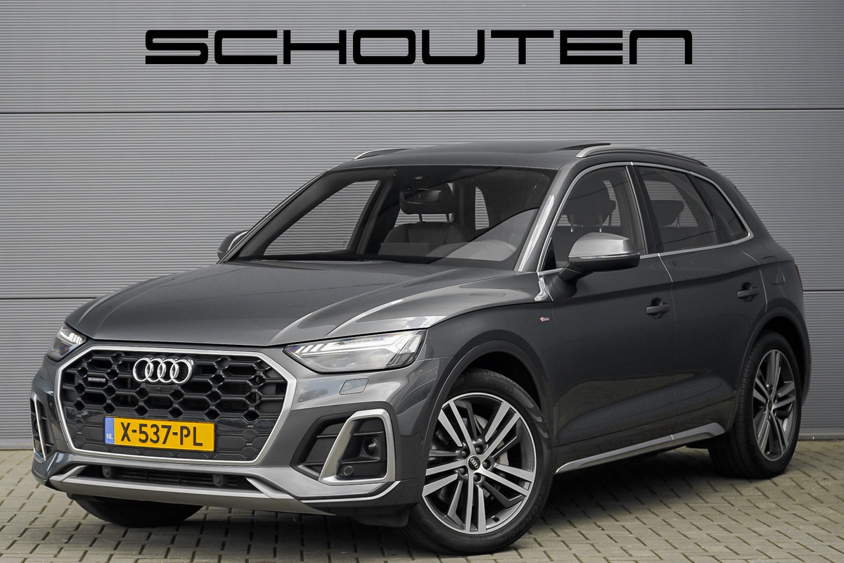Audi Q5 50 TFSI e S Edition Pano Luchtvering ACC Camera Trekhaak Audi Q5 50 TFSI e S Edition Pano Luchtvering ACC Camera Trekhaak