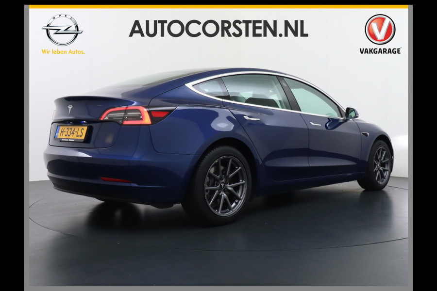 Tesla Model 3 RWD SR+ 60kWh 325PK Lmv 18" AutoPilot Leder PanoDak Adaptive-Cruise Lmv Camera's Elektr.-Stuur+Stoelen+Spiegels+Geheugen+Easy-En Navi LED Comfortstoelen ACC DAB Keyless en Voorverwarmen interieur via App One-Pedal-Drive Origineel Nederlandse auto tot 11kw laden thuis! Garantie Accu tot 10-03-2027 max 160.000km 1.584kg licht!