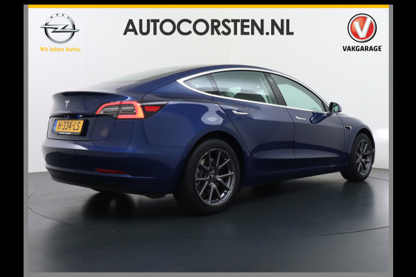Tesla Model 3 RWD SR+ 60kWh 325PK Lmv 18" AutoPilot Leder PanoDak Adaptive-Cruise Lmv Camera's Elektr.-Stuur+Stoelen+Spiegels+Geheugen+Easy-En Navi LED Comfortstoelen ACC DAB Keyless en Voorverwarmen interieur via App One-Pedal-Drive Origineel Nederlandse auto tot 11kw laden thuis! Garantie Accu tot 10-03-2027 max 160.000km 1.584kg licht!