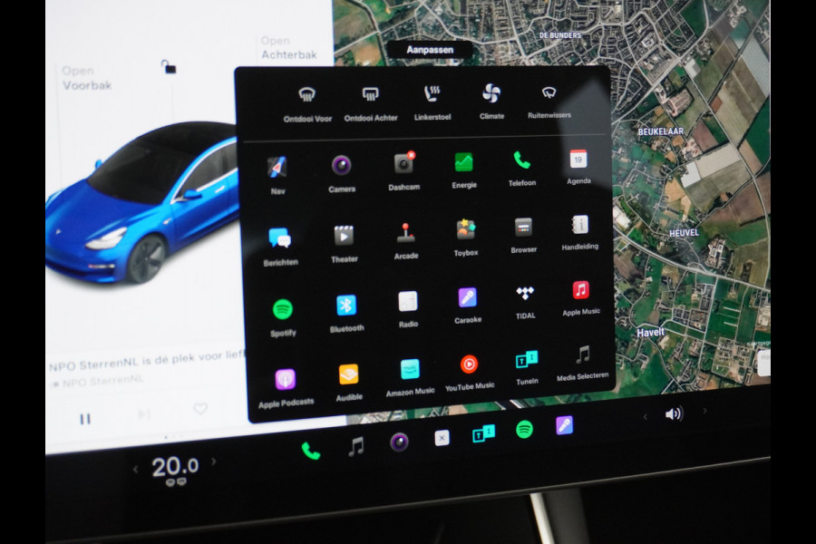 Tesla Model 3 RWD SR+ 60kWh 325PK Lmv 18" AutoPilot Leder PanoDak Adaptive-Cruise Lmv Camera's Elektr.-Stuur+Stoelen+Spiegels+Geheugen+Easy-En Navi LED Comfortstoelen ACC DAB Keyless en Voorverwarmen interieur via App One-Pedal-Drive Origineel Nederlandse auto tot 11kw laden thuis! Garantie Accu tot 10-03-2027 max 160.000km 1.584kg licht!