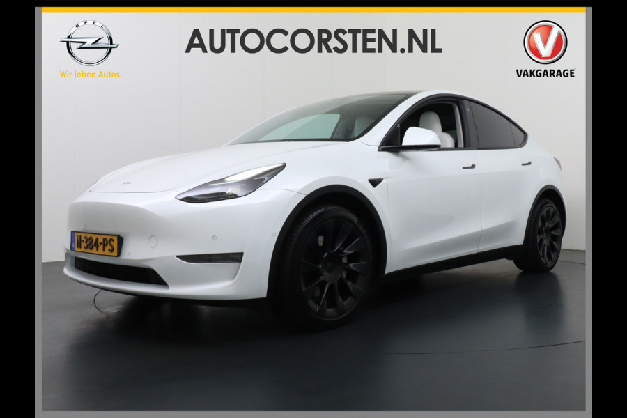 Tesla Model Y Long Range 514PK AWD 75kWh Ivoor-Interieur LMV 20" Warmtepomp Full-Self-Driving Computer 3 Leder Stoelverwarming-V+A+Stuur Adap. Keyless PDC-a+v Elek.Achterklep Lmv Led Standkachel 4WD LR 1e Eigenaar, origineel Nederlands Geleverd, Accu/Motor-Garantie 03-12-2029 of 192.000km