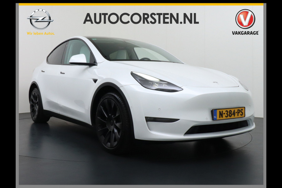 Tesla Model Y Long Range 514PK AWD 75kWh Ivoor-Interieur LMV 20" Warmtepomp Full-Self-Driving Computer 3 Leder Stoelverwarming-V+A+Stuur Adap. Keyless PDC-a+v Elek.Achterklep Lmv Led Standkachel 4WD LR 1e Eigenaar, origineel Nederlands Geleverd, Accu/Motor-Garantie 03-12-2029 of 192.000km
