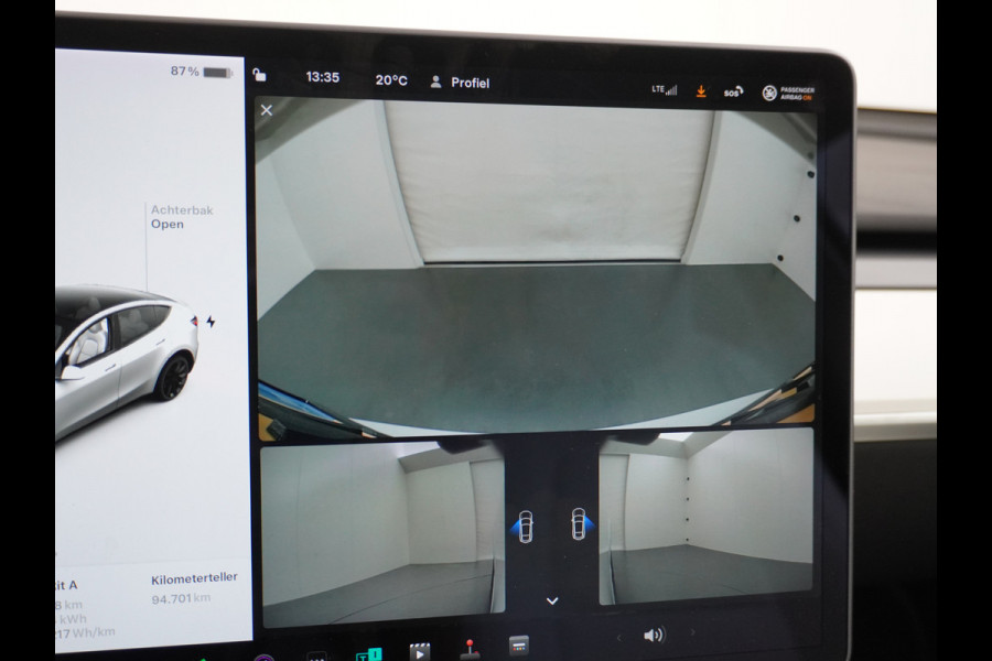 Tesla Model Y Long Range 514PK AWD 75kWh Ivoor-Interieur LMV 20" Warmtepomp Full-Self-Driving Computer 3 Leder Stoelverwarming-V+A+Stuur Adap. Keyless PDC-a+v Elek.Achterklep Lmv Led Standkachel 4WD LR 1e Eigenaar, origineel Nederlands Geleverd, Accu/Motor-Garantie 03-12-2029 of 192.000km
