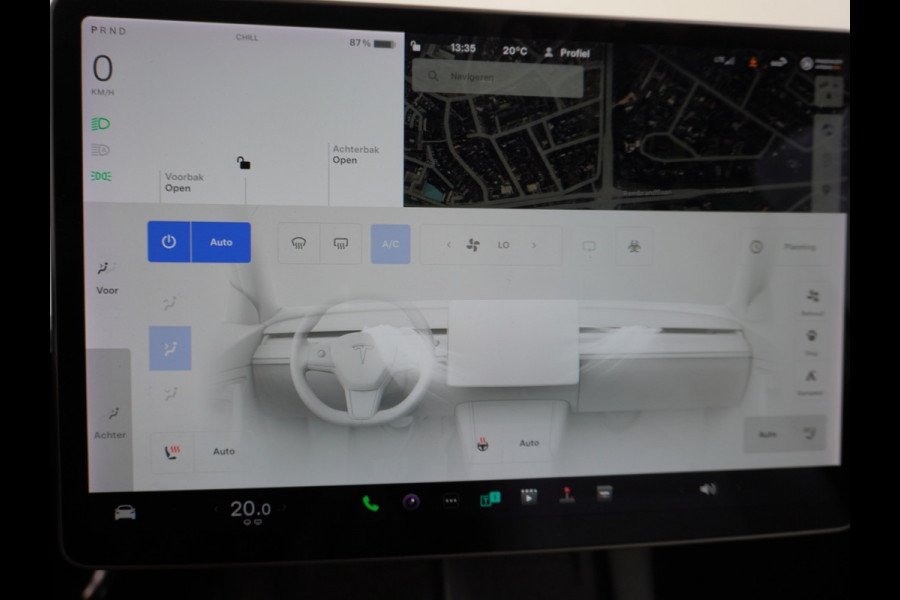 Tesla Model Y Long Range 514PK AWD 75kWh Ivoor-Interieur LMV 20" Warmtepomp Full-Self-Driving Computer 3 Leder Stoelverwarming-V+A+Stuur Adap. Keyless PDC-a+v Elek.Achterklep Lmv Led Standkachel 4WD LR 1e Eigenaar, origineel Nederlands Geleverd, Accu/Motor-Garantie 03-12-2029 of 192.000km