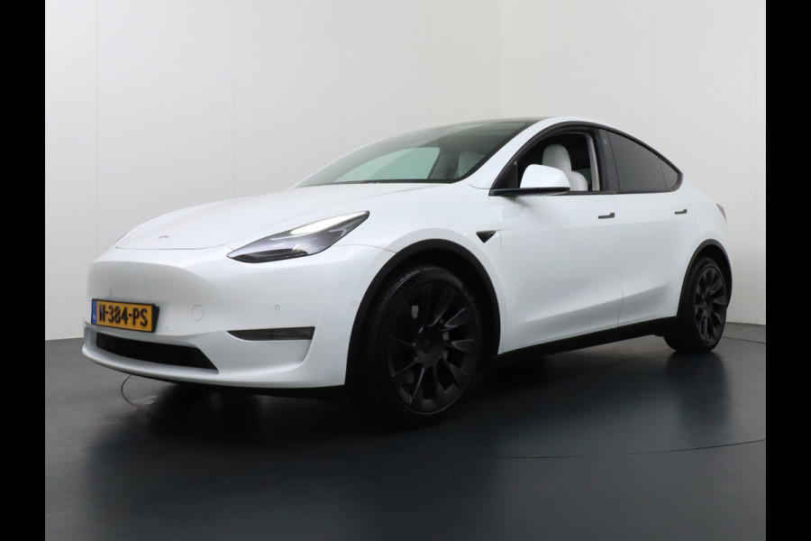 Tesla Model Y Long Range 514PK AWD 75kWh Ivoor-Interieur LMV 20" Warmtepomp Full-Self-Driving Computer 3 Leder Stoelverwarming-V+A+Stuur Adap. Keyless PDC-a+v Elek.Achterklep Lmv Led Standkachel 4WD LR 1e Eigenaar, origineel Nederlands Geleverd, Accu/Motor-Garantie 03-12-2029 of 192.000km