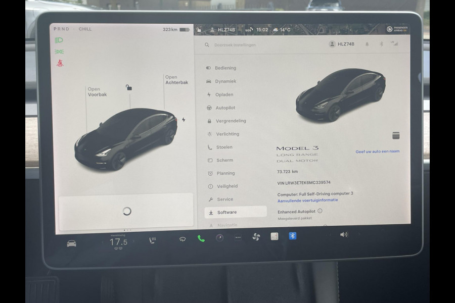 Tesla Model 3 Long Range AWD 75 kWh ENHANCED AUTOPILOT | FACELIFT | RIJKLAAR INCL. 12 MND. BOVAGGARANTIE