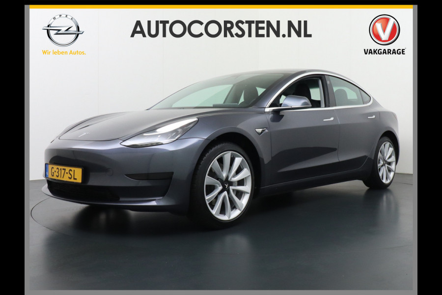 Tesla Model 3 RWD SR+ 60kWh 325PK 19" FSD-3 Computer AutoPilot Leder PanoDak Adaptive-Cruise Lmv 18" Camera's Elektr.-Stuur+Stoelen+Spiegels+G Navi LED Comfortstoelen ACC DAB Voorverwarmen interieur via App Keyless via Telefoonsleutel One-Pedal-Drive Origineel Nederlandse auto tot 11kw laden thuis! Garantie Accu tot  11-12-2027 max 160.000km 1.584kg licht!