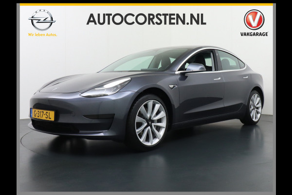 Tesla Model 3 RWD SR+ 60kWh 325PK 19" FSD-3 Computer AutoPilot Leder PanoDak Adaptive-Cruise Lmv 18" Camera's Elektr.-Stuur+Stoelen+Spiegels+G Navi LED Comfortstoelen ACC DAB Voorverwarmen interieur via App Keyless via Telefoonsleutel One-Pedal-Drive Origineel Nederlandse auto tot 11kw laden thuis! Garantie Accu tot  11-12-2027 max 160.000km 1.584kg licht!