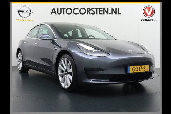 Tesla Model 3 RWD SR+ 60kWh 325PK 19" FSD-3 Computer AutoPilot Leder PanoDak Adaptive-Cruise Lmv 18" Camera's Elektr.-Stuur+Stoelen+Spiegels+G Navi LED Comfortstoelen ACC DAB Voorverwarmen interieur via App Keyless via Telefoonsleutel One-Pedal-Drive Origineel Nederlandse auto tot 11kw laden thuis! Garantie Accu tot  11-12-2027 max 160.000km 1.584kg licht!